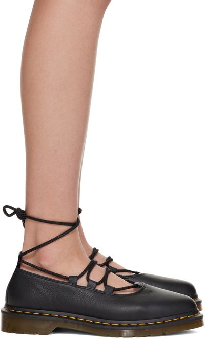 Dr. Martens Dr. Martens Black Elphie II Virginia Leather Ballerina Flats