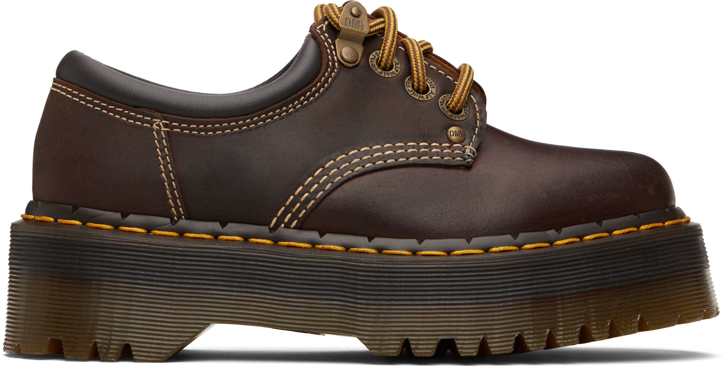 Dr. Martens - Brown Bethan Arc Leather Platform Mary Jane Oxfords