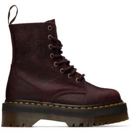 Dr. Martens Dr. Martens Burgundy Jadon Floral Emboss 8 Eye Platform Boots