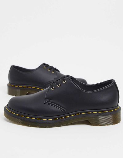 Dr Martens Dr Martens Vegan 1461 3 eye flat shoes in black
