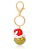 Dr. Seuss Dr. Seuss The Grinch Crystal Keychain with Santa Hat, Gold‑Tone - 1