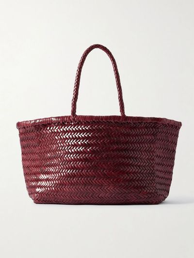 DRAGON DIFFUSION Bamboo Triple Jump Big woven leather tote