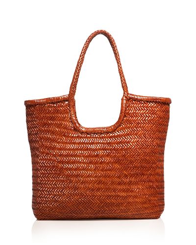 Dragon Diffusion Dragon Diffusion Arched Diagonal Woven Leather Tote