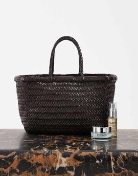 Dragon Diffusion Dragon Diffusion Bamboo Triple Jump Small woven leather bag in dark brown
