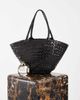Dragon Diffusion Dragon Diffusion Egola woven leather shoulder basket bag in black - 1