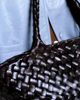 Dragon Diffusion Dragon Diffusion Egola woven leather shoulder basket bag in dark brown - 2