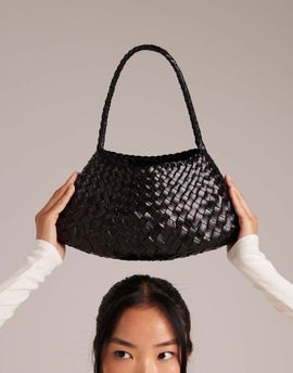 Dragon Diffusion Dragon Diffusion rosanna woven leather shoulder bag in black
