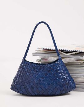 Dragon Diffusion Dragon Diffusion Rosanna woven leather shoulder bag in blue