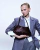 Dragon Diffusion Dragon Diffusion Rosanna woven leather shoulder bag in burgundy-Red - 4