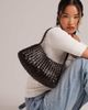 Dragon Diffusion Dragon Diffusion rosanna woven leather shoulder bag in dark brown - 1