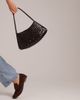 Dragon Diffusion Dragon Diffusion rosanna woven leather shoulder bag in dark brown - 3