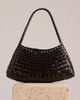 Dragon Diffusion Dragon Diffusion rosanna woven leather shoulder bag in dark brown - 4