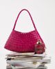 Dragon Diffusion Dragon Diffusion Rosanna woven leather shoulder bag in fuchsia pink - 1