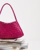 Dragon Diffusion Dragon Diffusion Rosanna woven leather shoulder bag in fuchsia pink - 3