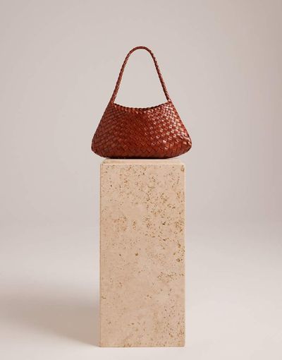 Dragon Diffusion Dragon Diffusion rosanna woven leather shoulder bag in tan-Brown