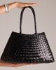 Dragon Diffusion Dragon Diffusion santa croce big woven leather bag in black - 1