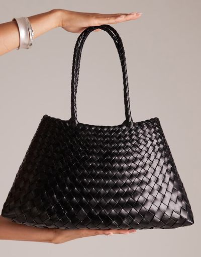 Dragon Diffusion Dragon Diffusion santa croce big woven leather bag in black