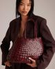 Dragon Diffusion Dragon Diffusion santa croce big woven leather bag in burgundy-Red - 1