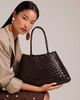 Dragon Diffusion Dragon Diffusion santa croce big woven leather bag in dark brown - 1