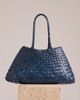 Dragon Diffusion Dragon Diffusion santa croce big woven leather bag in navy blue - 1