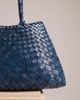 Dragon Diffusion Dragon Diffusion santa croce big woven leather bag in navy blue - 3