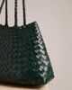 Dragon Diffusion Dragon Diffusion santa croce small woven leather bag in dark green - 4