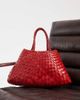 Dragon Diffusion Dragon Diffusion Santa Croce small woven leather bag in poppy red - 1