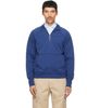 Drake's Drake's Blue Cotton Quarter Zip Sweatshirt - 1