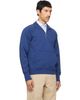 Drake's Drake's Blue Cotton Quarter Zip Sweatshirt - 2