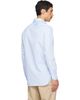 Drake's Drake's Blue Cotton Spread Collar End-on-End Poplin Shirt - 3