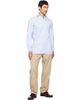 Drake's Drake's Blue Cotton Spread Collar End-on-End Poplin Shirt - 4