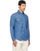 Drake's Drake's Blue Cotton Two-Pocket Work Denim Shirt - 2