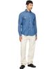 Drake's Drake's Blue Cotton Two-Pocket Work Denim Shirt - 4