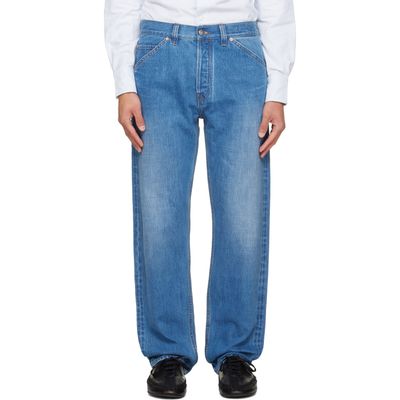 Drake's Drake's Blue Five-Pocket Selvedge Denim Jeans