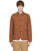 Drake's Drake's Brown Canvas Mitred Chore Jacket - 1