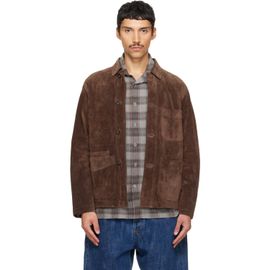 Drake's Drake's Brown Heavyweight Five-Pocket Chore Suede Jacket