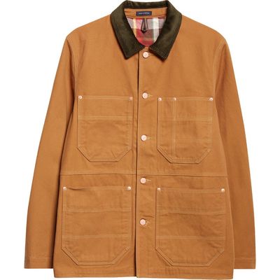 Drake's Drake's Check Lined Cotton Canvas Welder Chore Jacket