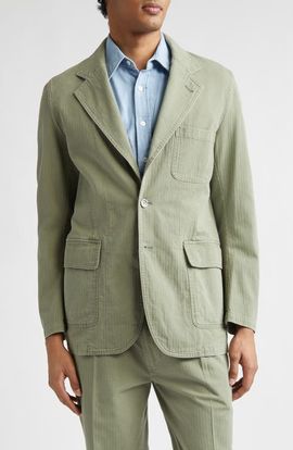 Drake's Drake's Games Cotton Herringbone Blazer