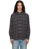 Drake's Drake's Gray Check Cotton-Silk Work Shirt - 1