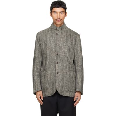 Drake's Drake's Gray Herringbone Tweed Mk. VII Games Blazer
