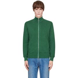 Drake's Drake's Green Cotton Zip Through Track Jacket