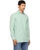 Drake's Drake's Green Narrow Stripe Cotton Poplin Button-Down Shirt - 2