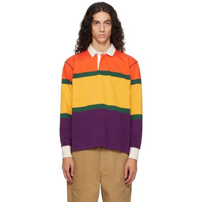 Drake's Drake's Multicolor Multi Stripe Cotton Rugby Polo