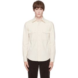 Drake's Drake's Off-White Western Selvedge Denim Stone Wash Shirt
