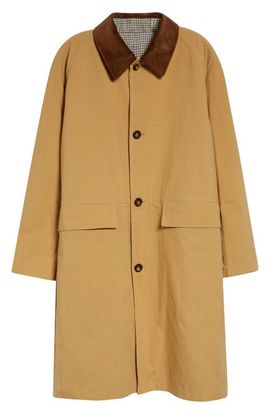Drake's Drake's Reversible Linen & Cotton Mackintosh Coat