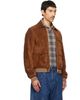 Drake's Drake's Tan Heavyweight A-2 Suede Bomber Jacket - 2