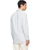 Drake's Drake's White & Green Ticking Stripe Button-Down Shirt - 3
