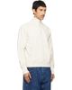 Drake's Drake's White Cotton Quarter Zip Sweatshirt - 2