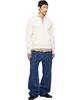 Drake's Drake's White Cotton Quarter Zip Sweatshirt - 4