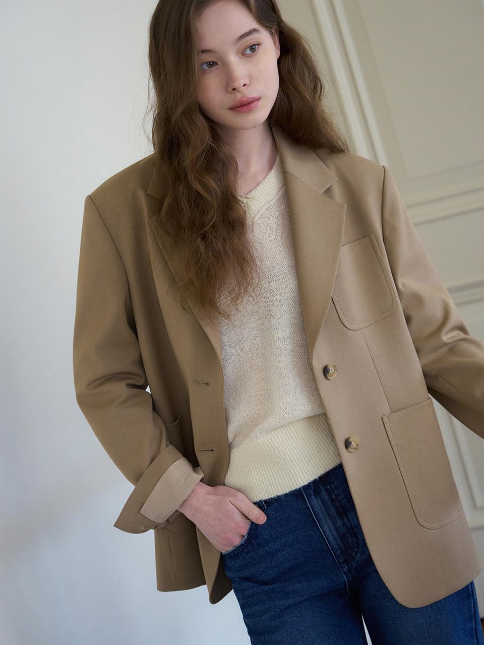DRAWFIT WOMEN 2 button overfit single blazer [3 COLORS]